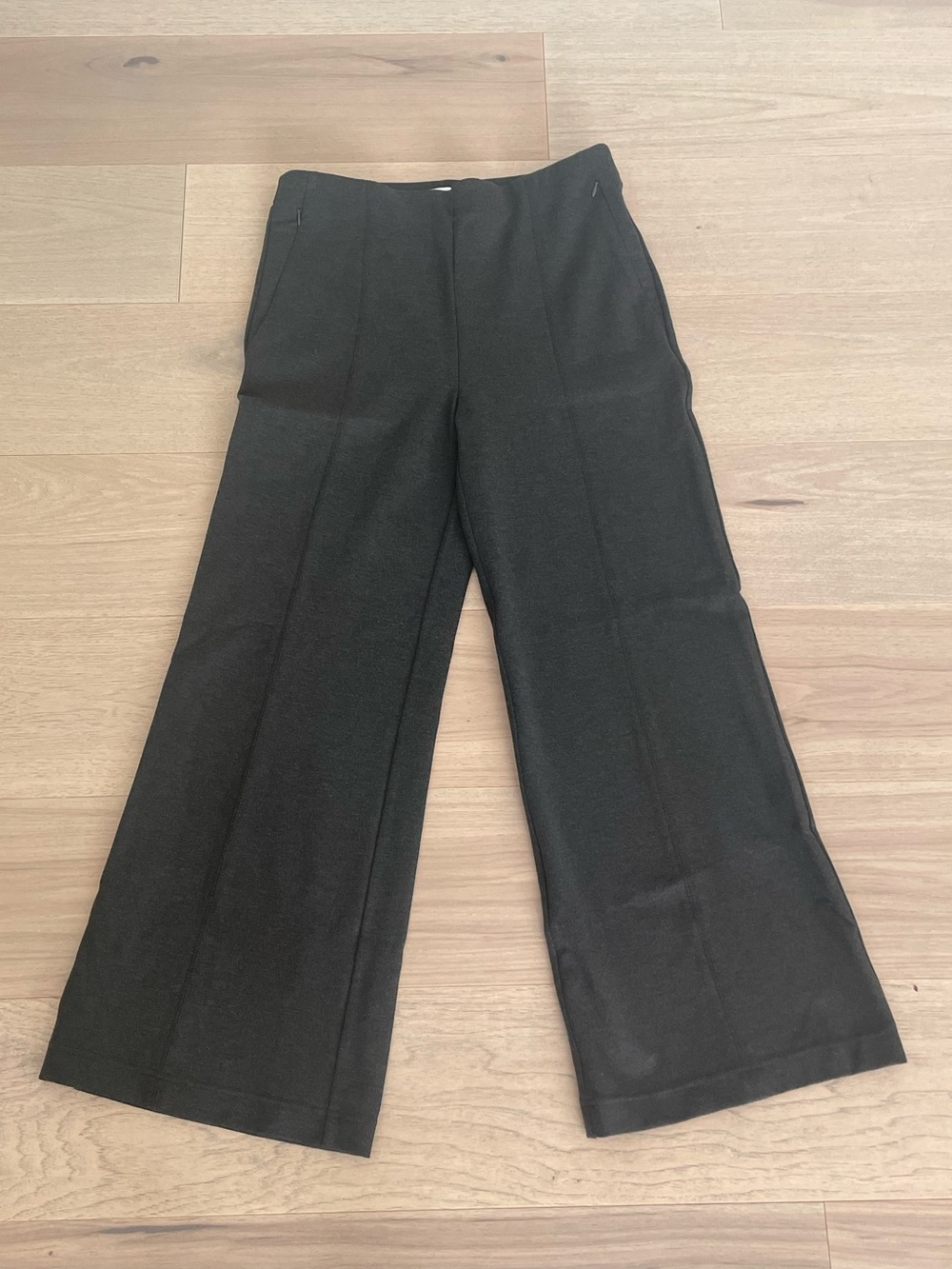 Loft Wide Leg Ponte Dark Gray Stretch Pants - Picture 9 of 11